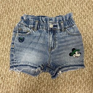 GAP Kids Blue Denim Shorts with Minnie Mouse Patch